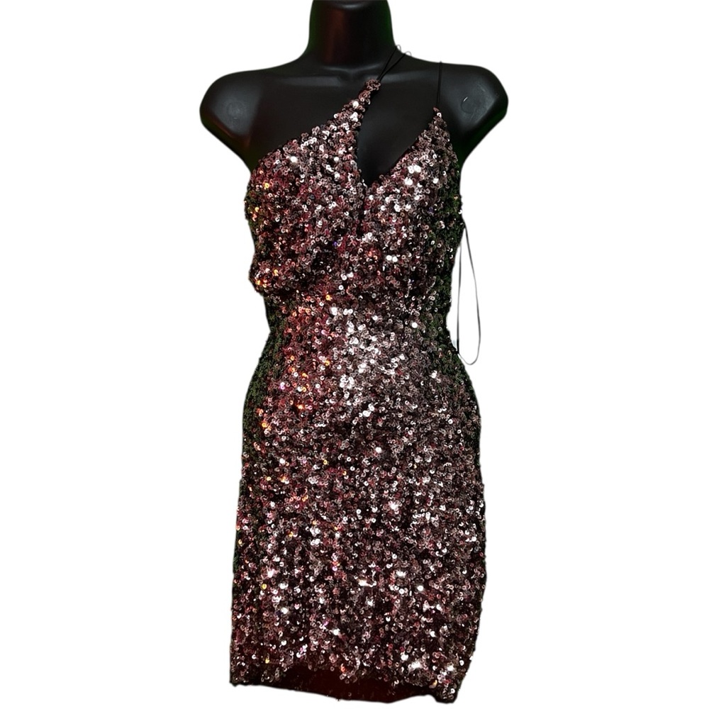 NWT ASTR Sequin One-Shoulder Mini Dress